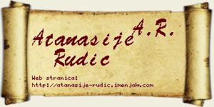 Atanasije Rudić vizit kartica